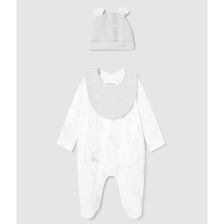 Бебешка пижама Mayoral, с лигавник и шапка, 3 ч., 0-4 м., 1728