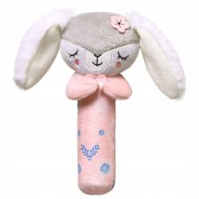 Бебешка плюшена играчка Babyono Писукаща дрънкалка, Зайче 1498