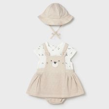 Бебешка рокля Mayoral, с шапка и гащички, 0-18 м., 1631