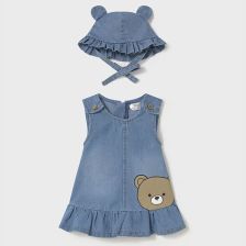 Бебешка рокля с шапка Mayoral Дънкова, 2 части, 0-18 м., 1871