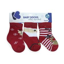 Бебешки коледни чорапи Kikka Boo Merry Xmas, 3 броя