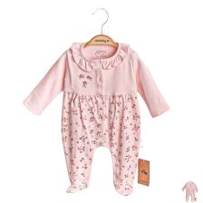 Бебешки гащеризон Ciccim Baby, Розов, с цветя, 1-6 месеца U4901