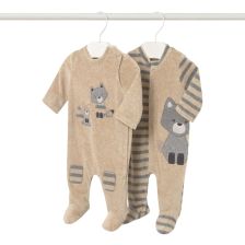 Бебешки гащеризон Mayoral, плюшен, с дълъг ръкав, 2 бр., 0-6 м., 2719