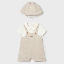 Бебешки гащеризон Mayoral с къс ръкав и шапка, 0–9 м., 1651