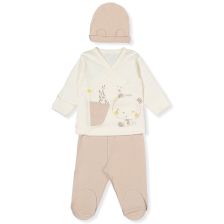 Бебешки комплект Bebetto Bamboo, Бежов, 3 ч. 0-3м., Z1007