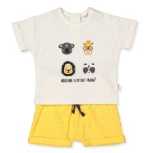 Бебешки комплект Bebetto Bobby and me, Жълт, 2 ч., 6-36 м., K4702