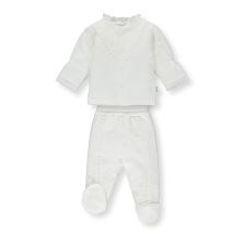 Бебешки комплект Bebetto Born to royal екрю, 2ч., 0-9 м., F1267
