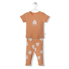 Бебешки комплект Bebetto Cute Sailboat Оранжев, 2 ч., 6-24м., K3730
