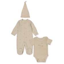 Бебешки комплект Bebetto Dream Big, Бежов, 3 ч., 0-6м., Z1006