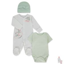 Бебешки комплект Bebetto Floral Letters, 3 ч. 0-6 м., Z934