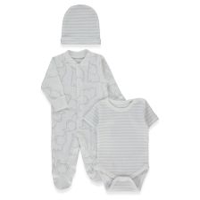 Бебешки комплект Bebetto Happy Animal, 3ч., 0-6 м., Z1134