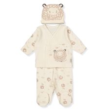 Бебешки комплект Bebetto Organic little lamb, Екрю, 3 ч. 0-3м., Z1026