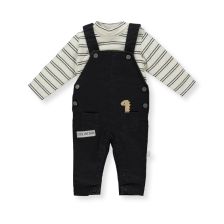 Бебешки комплект Bebetto Striped Anthracite гащеризон и блуза, 2 части, 6-24 м., K4015