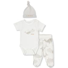 Бебешки комплект Bebetto Whales, Сив, 3 ч., 0-6м., T3891