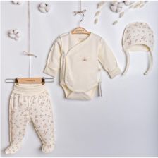 Бебешки комплект Ciсcim Baby Цветя, екрю, 3 части, 1-3м., U4912
