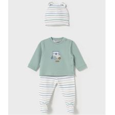 Бебешки комплект Mayoral Блузка, ританки и шапка, 0-2 м., 1557