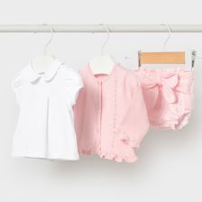 Бебешки комплект Mayoral блузка, жилетка и панталонки, 3ч., 1-9м., 1287