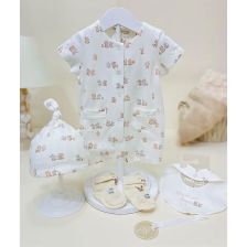 Бебешки комплект Mayoral Гащеризон, лигавник, шапка и чорапи, 4 части, 0-4 м., 991