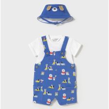 Бебешки комплект Mayoral Гащеризон, тениска и шапка, 1-9 м., 1624