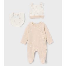Бебешки комплект Mayoral пижама, лигавник и шапка, 3 ч., 0-4 м., 1728