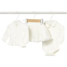 Бебешки комплект Mayoral жилетка, пола и боди, 0-24 м., 2830