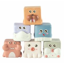 Бебешки комплект сензорни кубчета Raya Toys Educational Toy Set Морски Животни, 6 бр.
