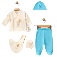 Бебешки комплект за изписване Cicim Baby Bunny, 5 части, 0-1 м., U5164