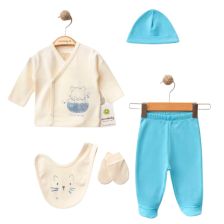 Бебешки комплект за изписване Cicim Baby Fish Friends, 5 части, 0-1 м., U5141