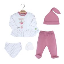 Бебешки комплект за изписване Ciсcim Baby Розов, 5 части, 0-3м., U4842