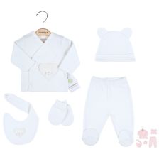 Бебешки комплект за изписване Ciсcim Baby Сърце, 5 части, 0-3м., U4745