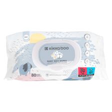 Бебешки мокри кърпи Kikka Boo памук и лайка, 80бр.