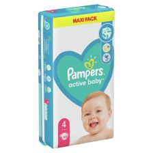 Пелени Pampers Active Baby 4-Maxi, 9-14 кг. 58 бр.