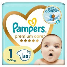 Бебешки пелени Pampers Premium Care 1 NewBorn, 2-5 кг. 50 бр.
