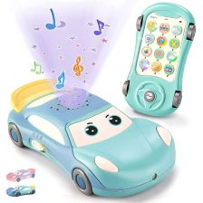 Бебешки телефон кола Raya Toys с музика, звуци, прожектор и гризалка