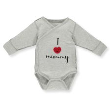 Бебешко боди Bebetto Mum&Dad Сив, 0-3 м, T3307