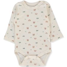 Бебешко боди Bebetto Wooden Car, Екрю, 0-12 м., T3976