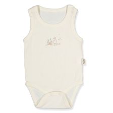 Бебешко боди потник Bebetto Organic Farm, Екрю, 0-12 м., T3827