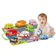 Бебешко килимче за игра 2 в 1 Raya Toys с 6 меки коли
