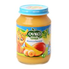 Бебешко пюре Bebelan Ovko Манго с Банани 4+м. 190гр.
