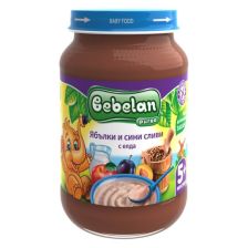 Бебешко пюре Bebelan Puree Ябълки и сини сливи с елда 5+м. 190гр.