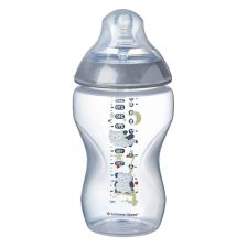 Бебешко шише Tommee Tippee Easi Vent, 3м+, 340 мл., с дизайн Бухали, Син