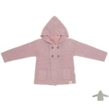Бебешко яке Lassig Cozy Knit Wear с качулка и дълъг ръкав, 0-12 месеца
