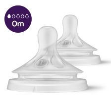 Биберони за хранене Avent Natural Response 0 м, Сила на потока 1, 2 бр., SCY961/02