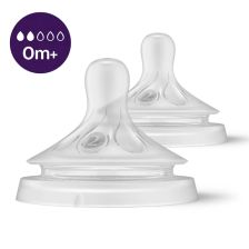 Биберони за хранене Avent Natural Response 0 м+, Сила на потока 2, 2 бр., SCY962/02