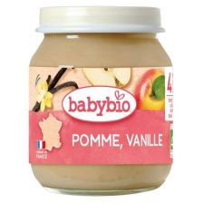 Био плодово пюре Babybio ябълки, 130гр. 4м.+