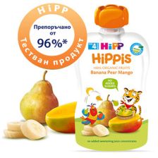 БИО Плодово пюре Hipp HiPPiS банан, круша и манго 100гр.