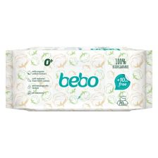 Биоразградими влажни кърпички Bebo - С 99% вода, 70 броя + 10 броя подарък