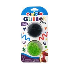 Блестящ моделин CARIOCA Glitter, Черен и Зелен