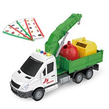 Детски боклукчийски камион Raya Toys City Truck с музика и светлини, с карти за сортиране, 1:16