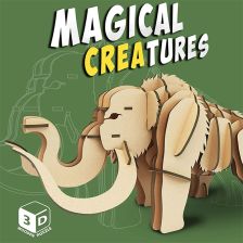 Дървен 3D пъзел Raya Toys Magical Creatures Мамут, 38 ч.